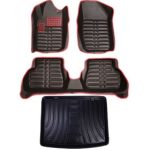 کفپوش پنج بعدی رانا پلاس نوار قرمز مدل چرم am به همراه کفپوش صندوق ماهوت