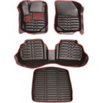 کفپوش پنج بعدی تارا نوار قرمز به همراه کفپوش صندوق مدل am چرم